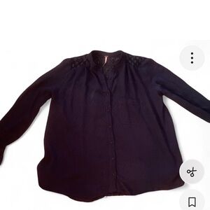 Free People Navy Button Down Shirt